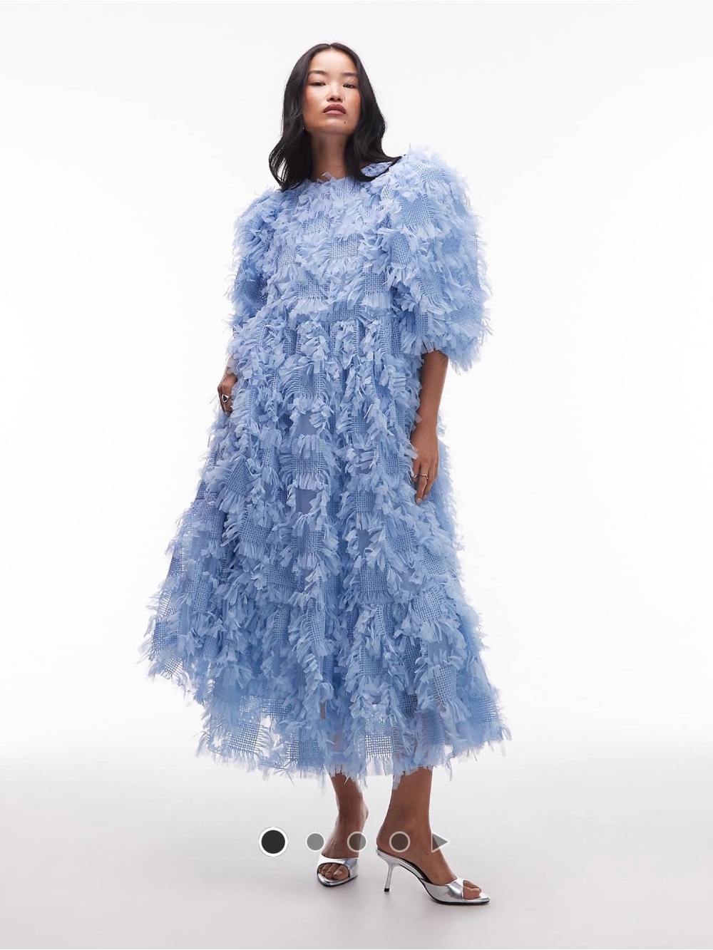 ASOS Light Blue Textured Midi Dress